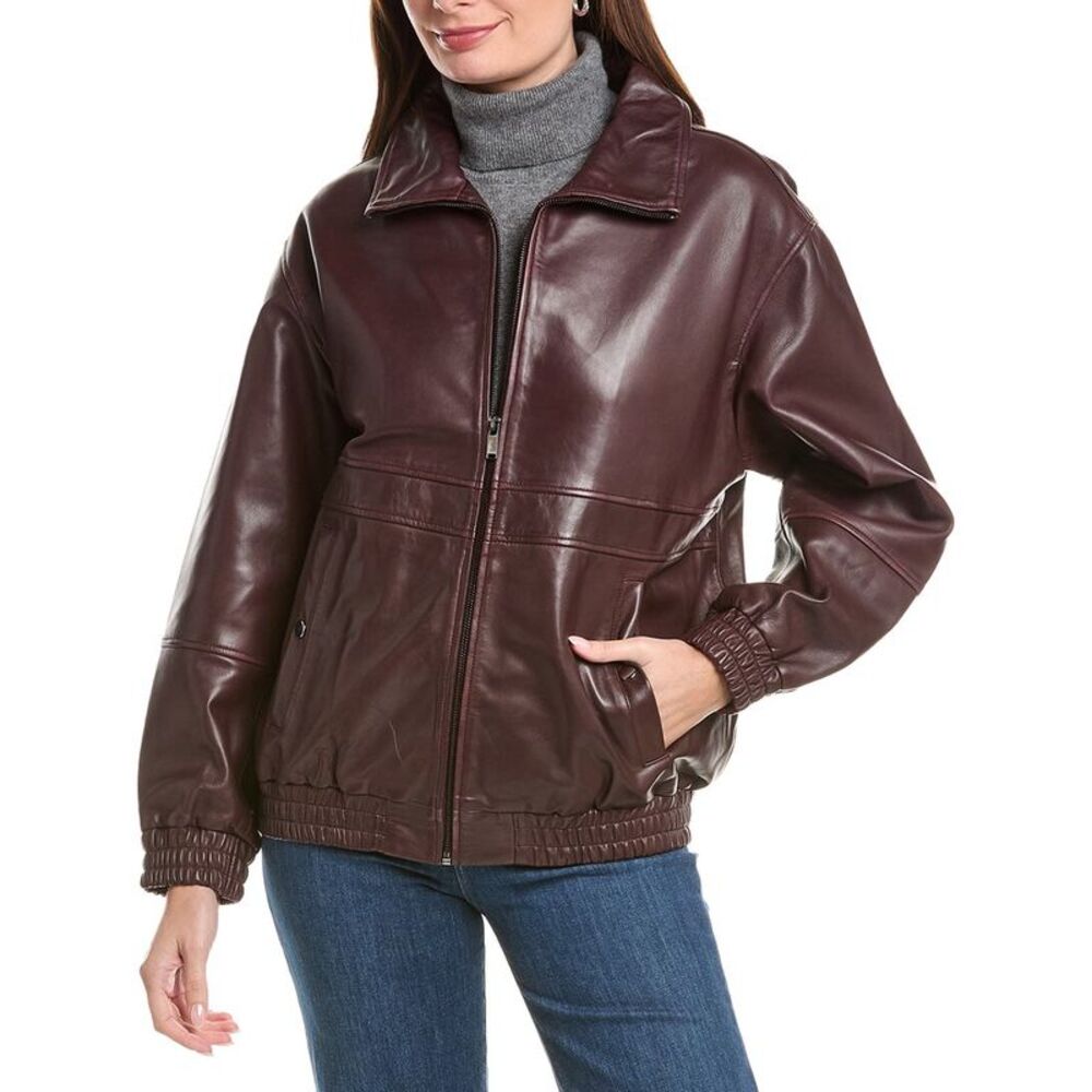 Walter Baker Womens Kerry Leather Jacket, Purple